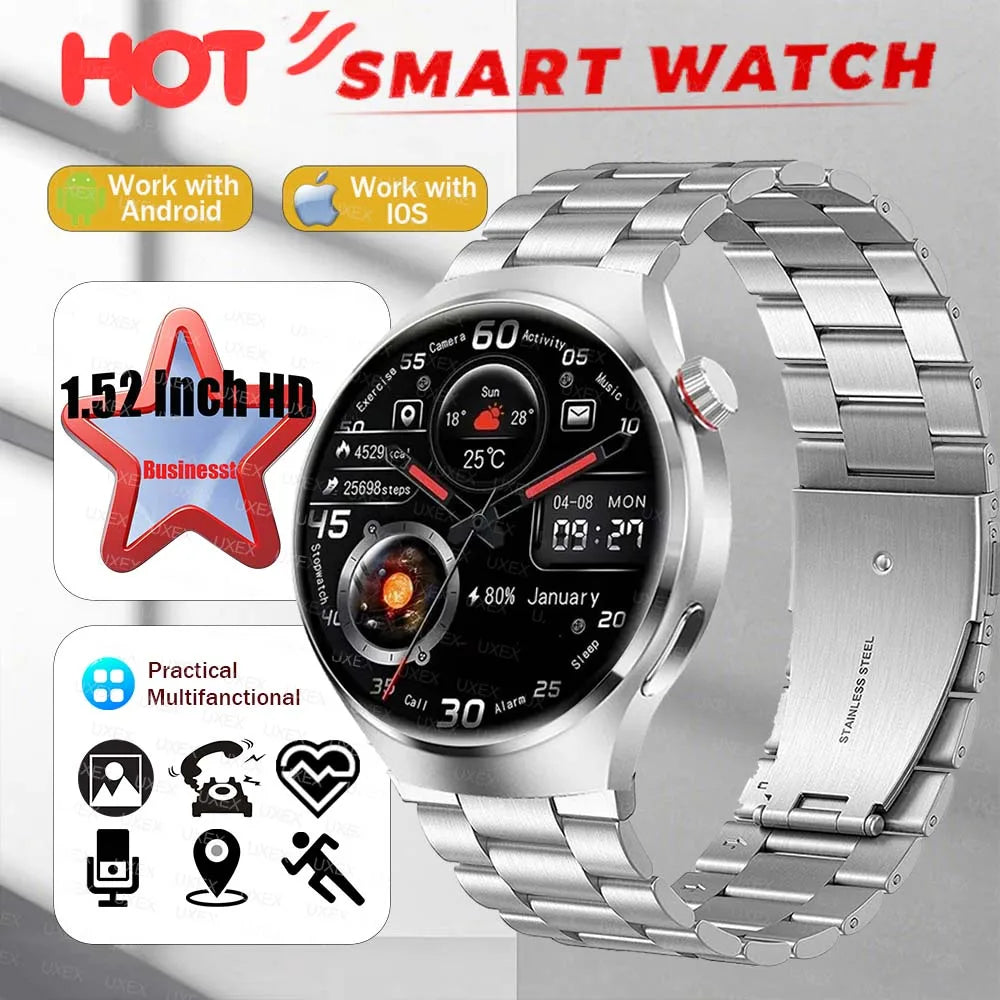 2026 New Originl Men Watch plus Smartwatches 1.52" HD Screen GPS Track Bluetooth Call Health Tracker Multifunction Smartwatches