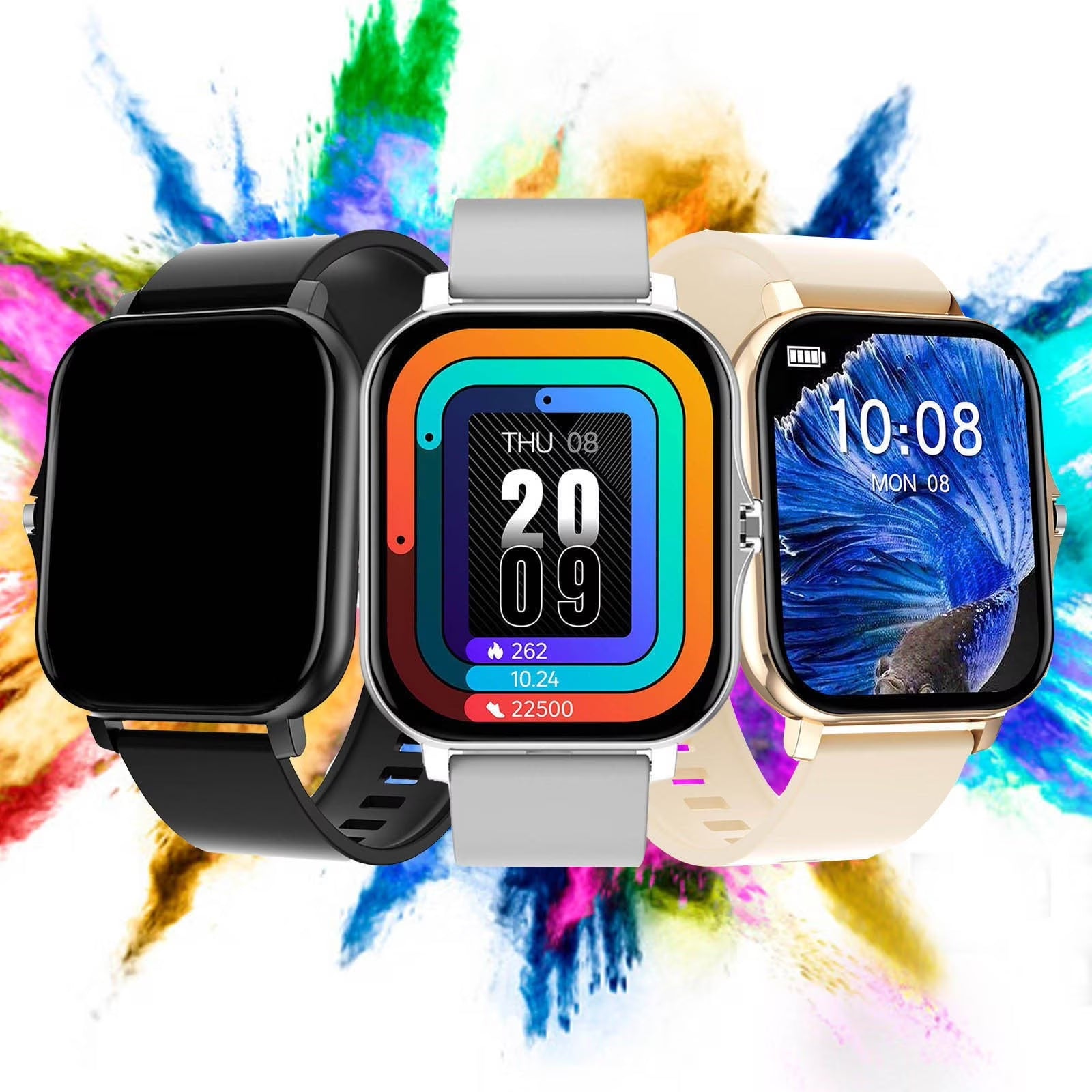 Smart Watch , 1.7" Smartwatch Fitness Trackers for Android and Ios Phones with Hearts Rate Sleep Tracking, IP67 Waterproof, Fitness Watch for Women Men