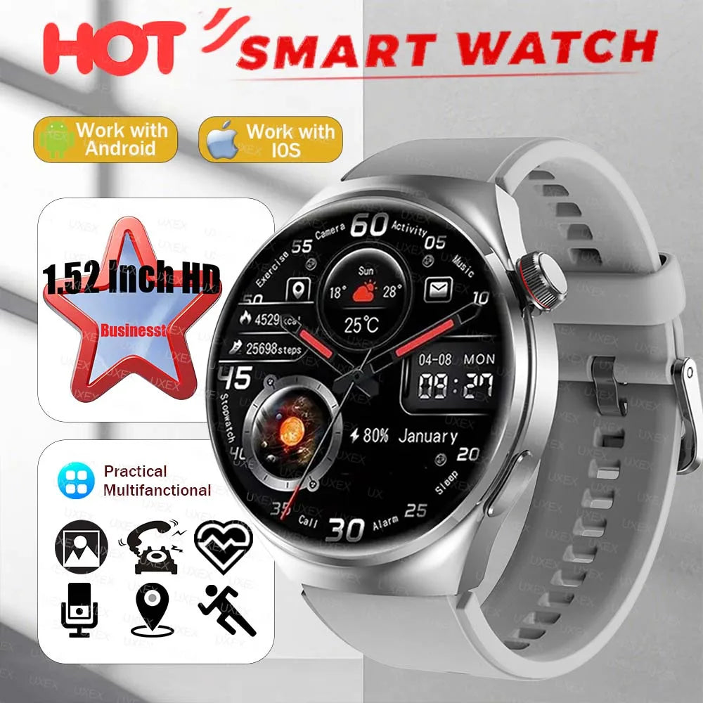 2026 New Originl Men Watch plus Smartwatches 1.52" HD Screen GPS Track Bluetooth Call Health Tracker Multifunction Smartwatches