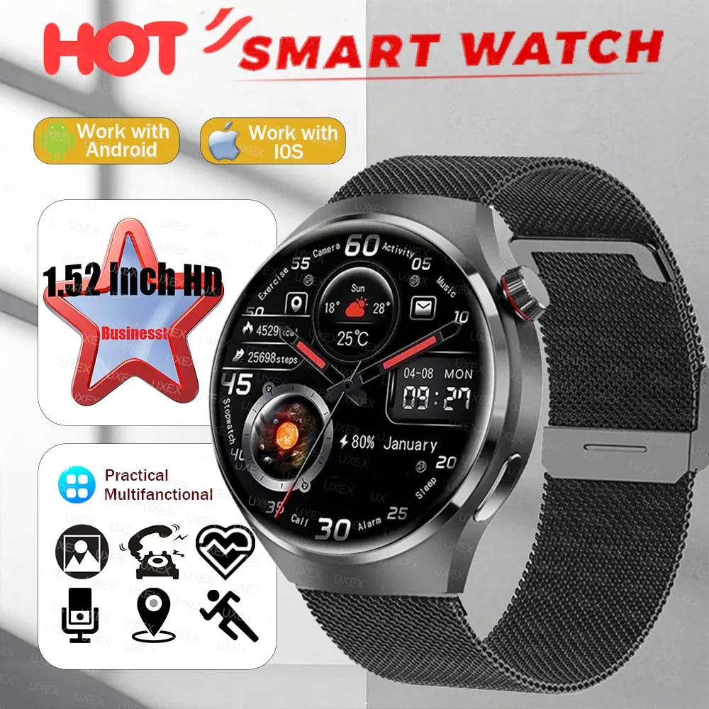 2026 New Originl Men Watch plus Smartwatches 1.52" HD Screen GPS Track Bluetooth Call Health Tracker Multifunction Smartwatches